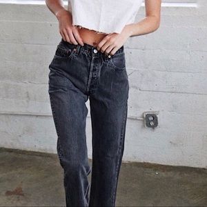 Levi’s Vintage 501 Button Fly Washed Black Rigid Jeans